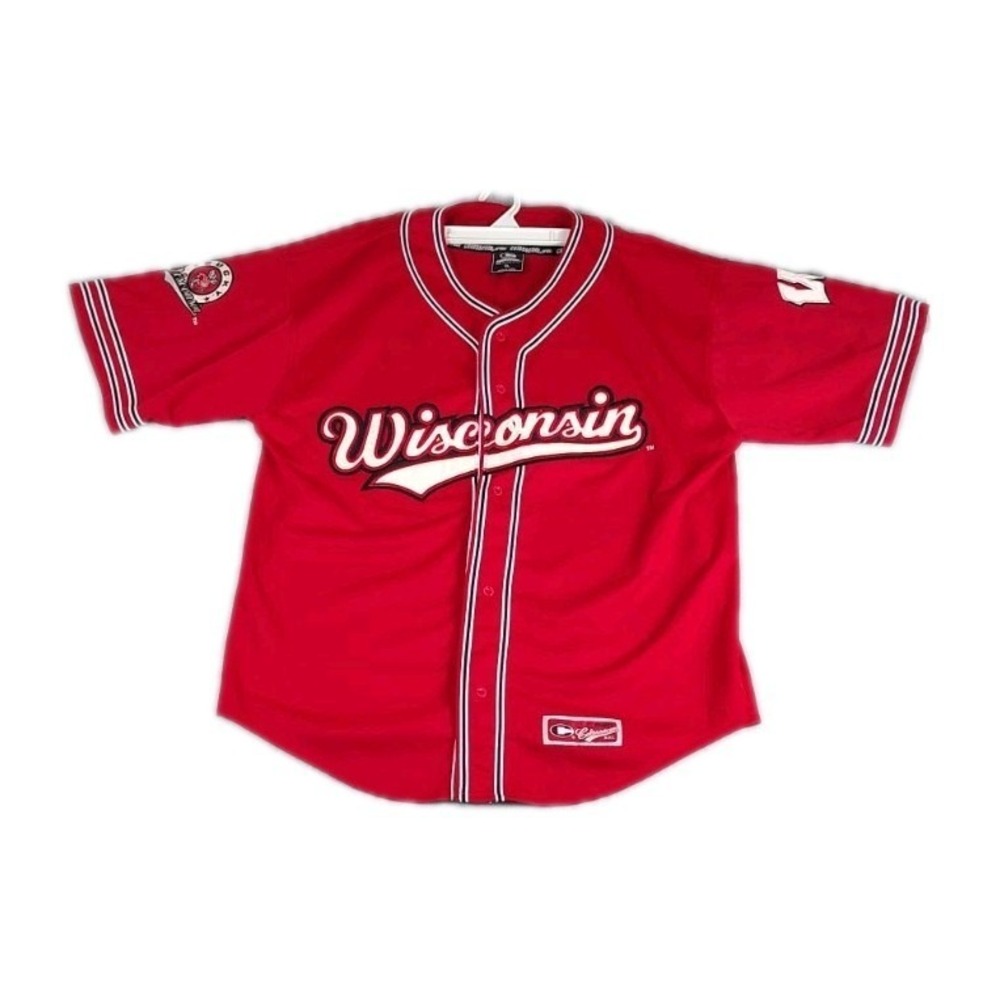 Wisconsin Bucky Badgers Baseball College NCAA Colosseum Athletics Jersey XL